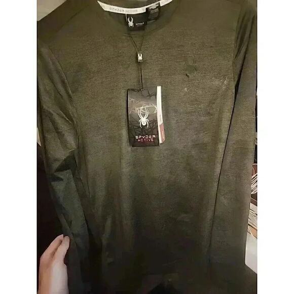 NWT Spyder Active Sz S ProWeb Quick Dry Crew Neck Long Sleeve Pullover Shirt CR1 - Picture 1 of 4